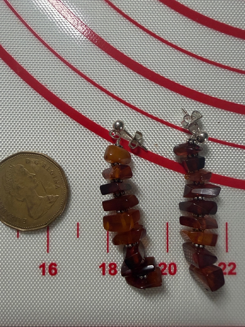 Natural Baltic Amber Nuggets Sterling Silver Long Dangle Earrings